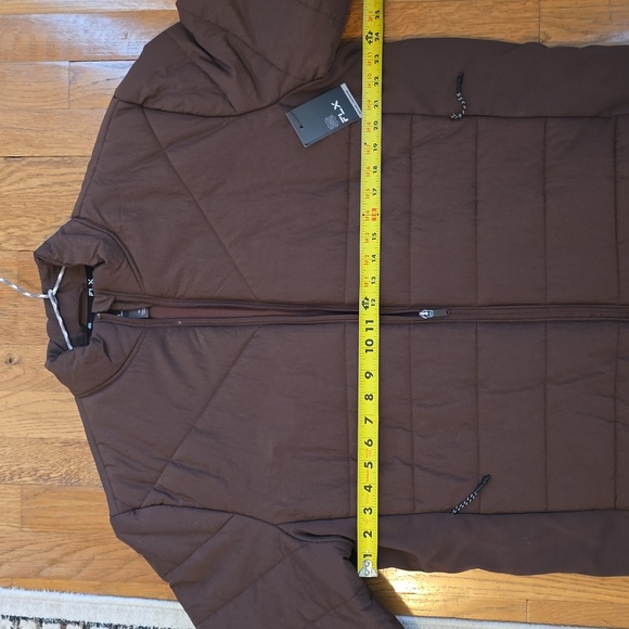 FLX BRAND MEN'S BROWN FRONT ZIPPERED QUILTED OUTDOOR JACKET COAT SIZE XL - Picture 12 of 16